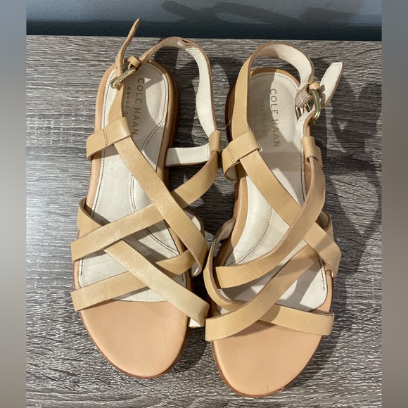 Cole Haan Analeigh Womens Size 5 Tan Leather Strappy Sandals Shoes W14371 - Picture 2 of 6